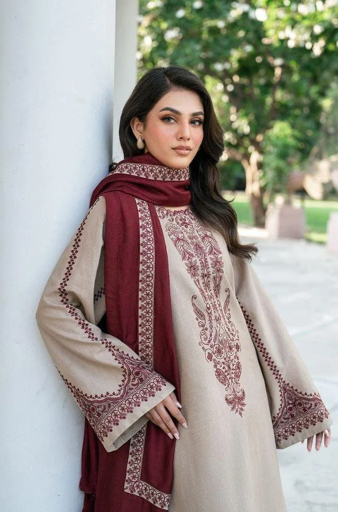 3 Pcs Women's Unstitched Embroidered Suit
