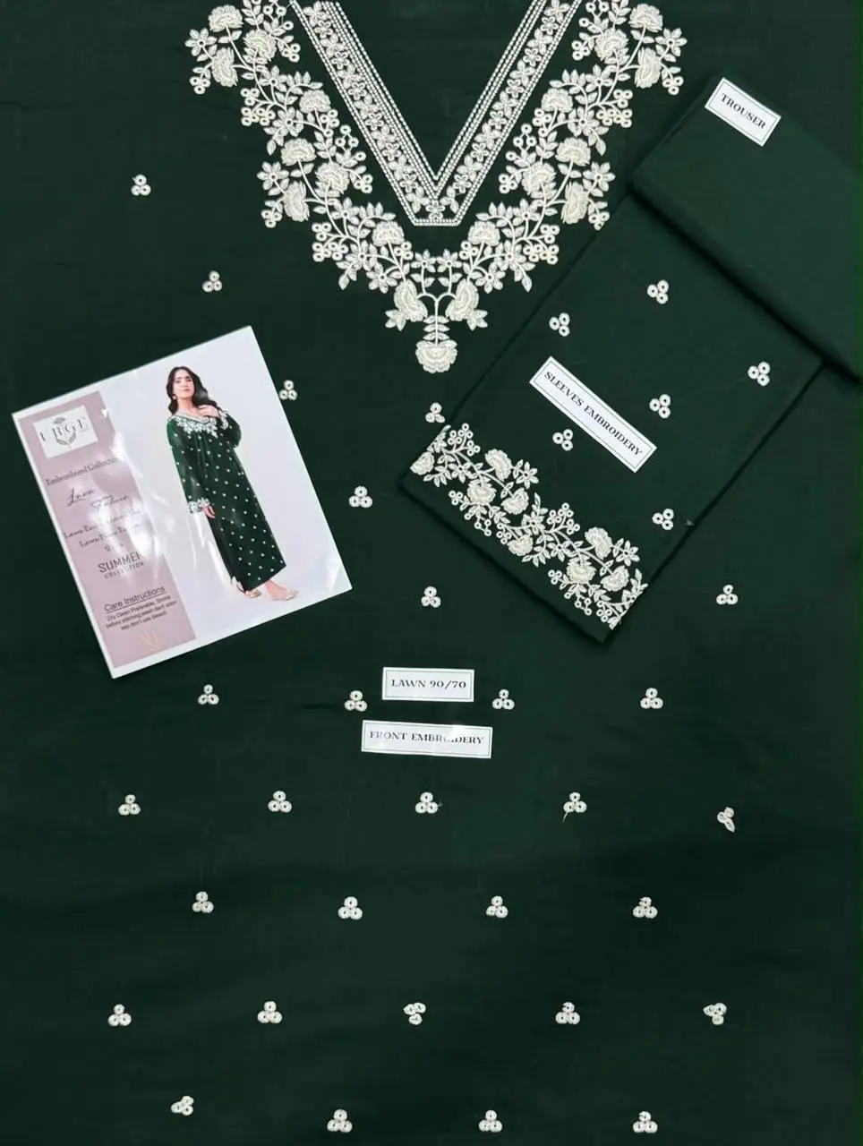 2 Pcs Women's Unstitched Embroidered Suit