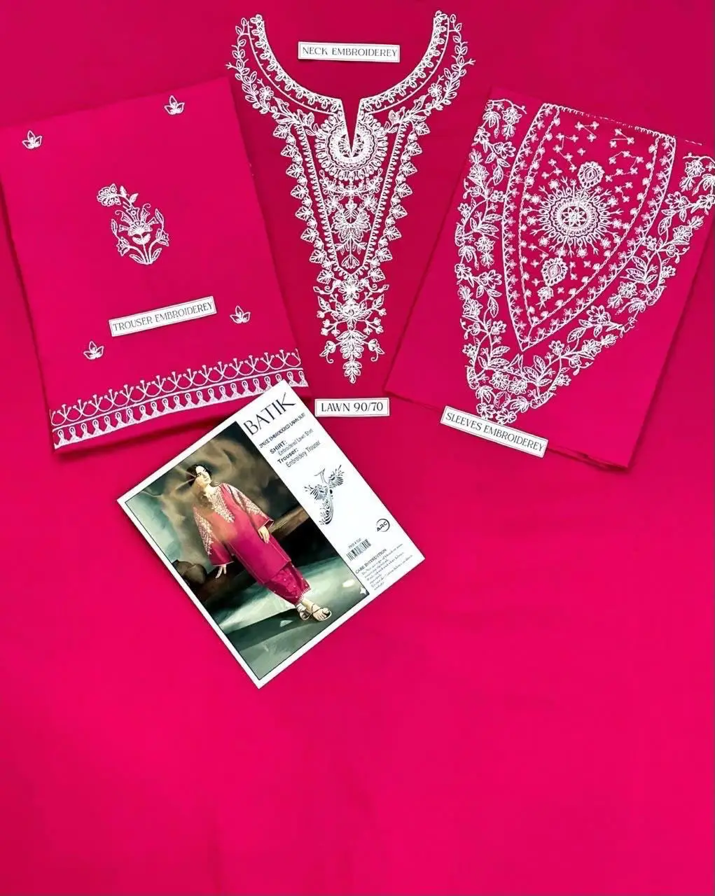 2 Pcs Women's Unstitched Embroidered Suit