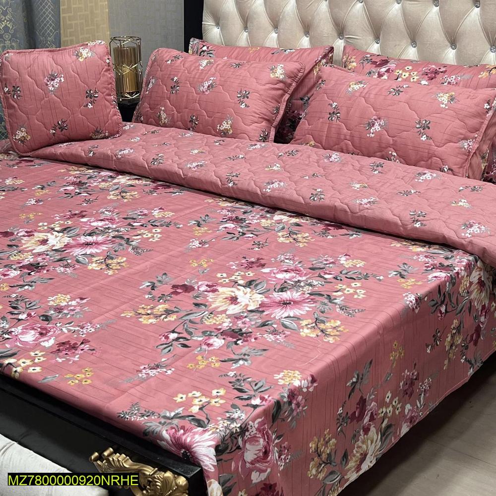 Premium Quality 7-Piece Cotton Salonica Bed Set Pink Floral