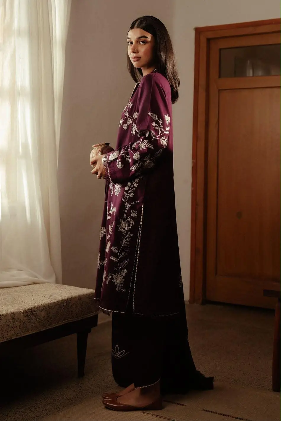 3 Pcs Women's Unstitched Embroidered Suit