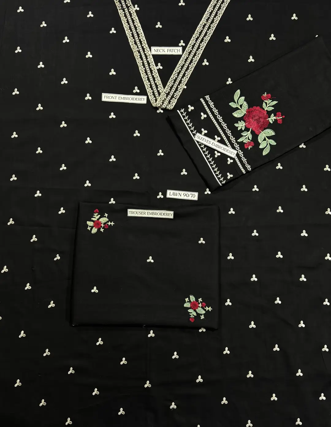 2 Pcs Women's Unstitched Embroidered Suit