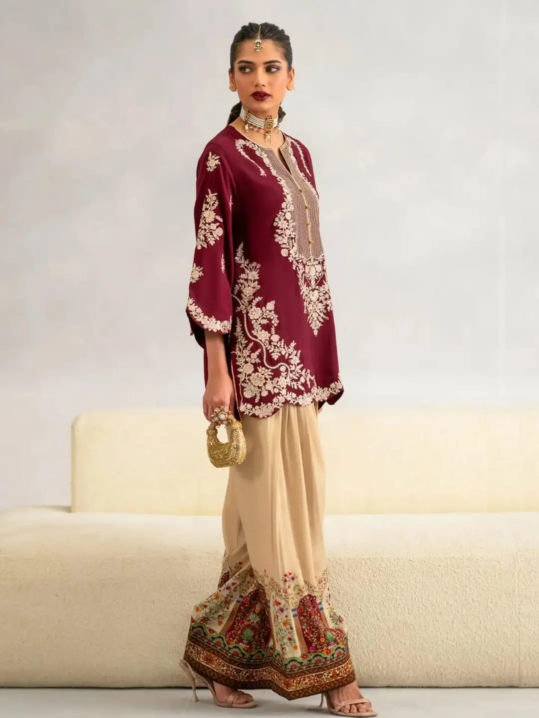 2 Pcs Women's Unstitched Embroidered Suit