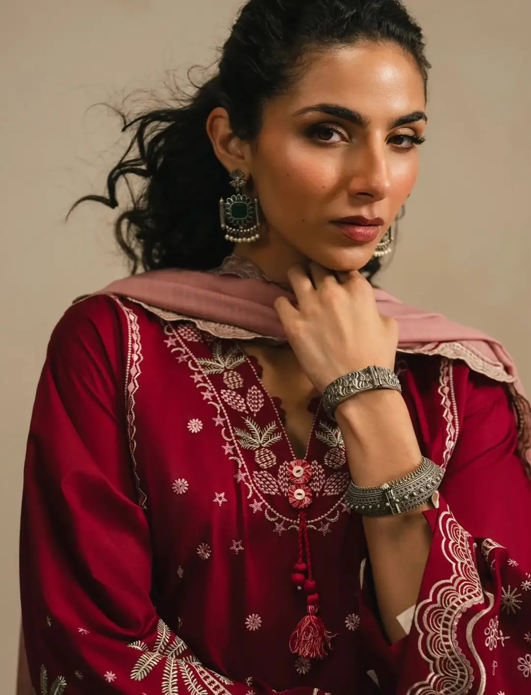 2 Pcs Women's Unstitched Embroidered Suit