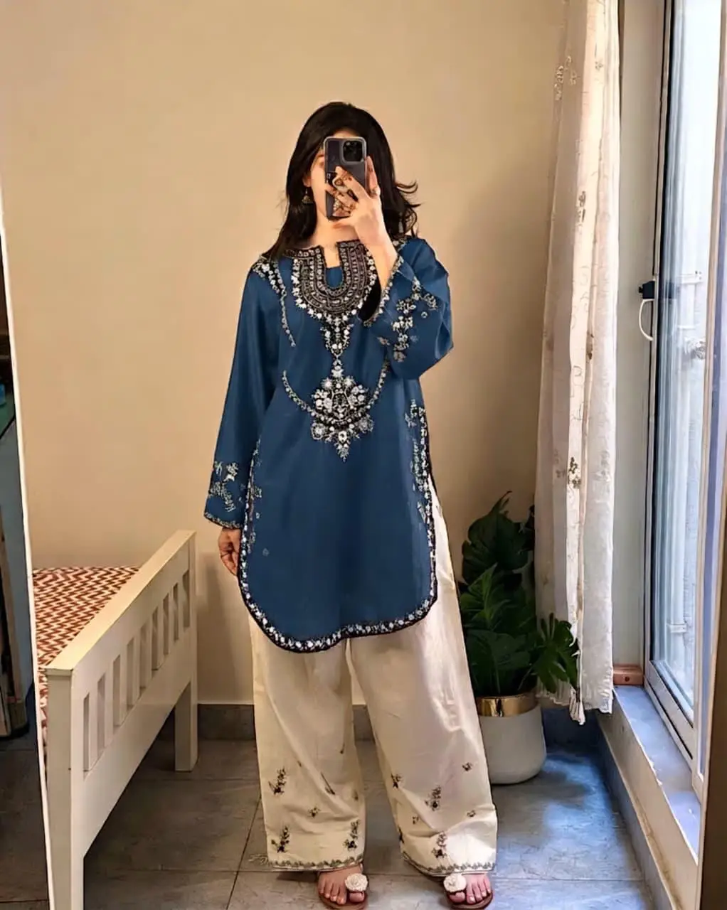 2 Pcs Women's Unstitched Embroidered Suit