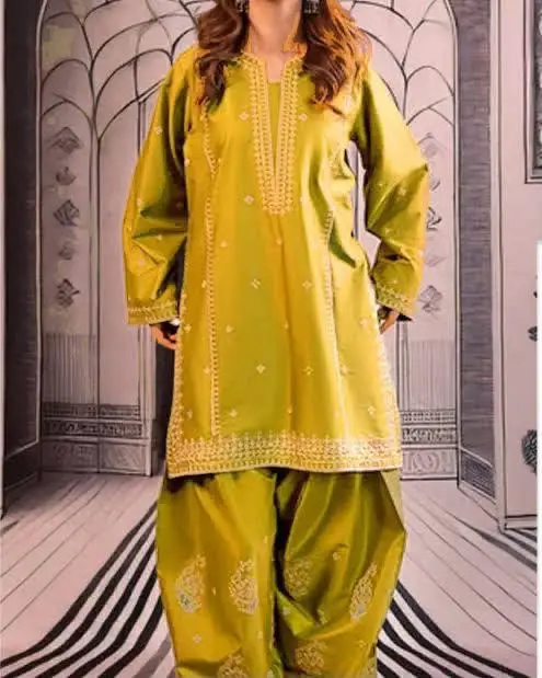 2 Pcs Women's Unstitched Embroidered Suit