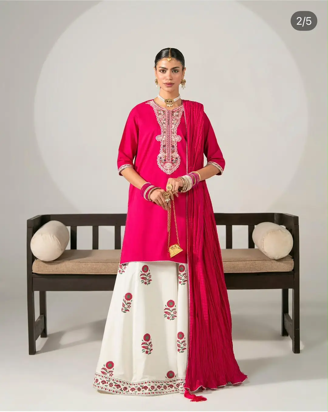 2 Pcs Women's Unstitched Embroidered Suit