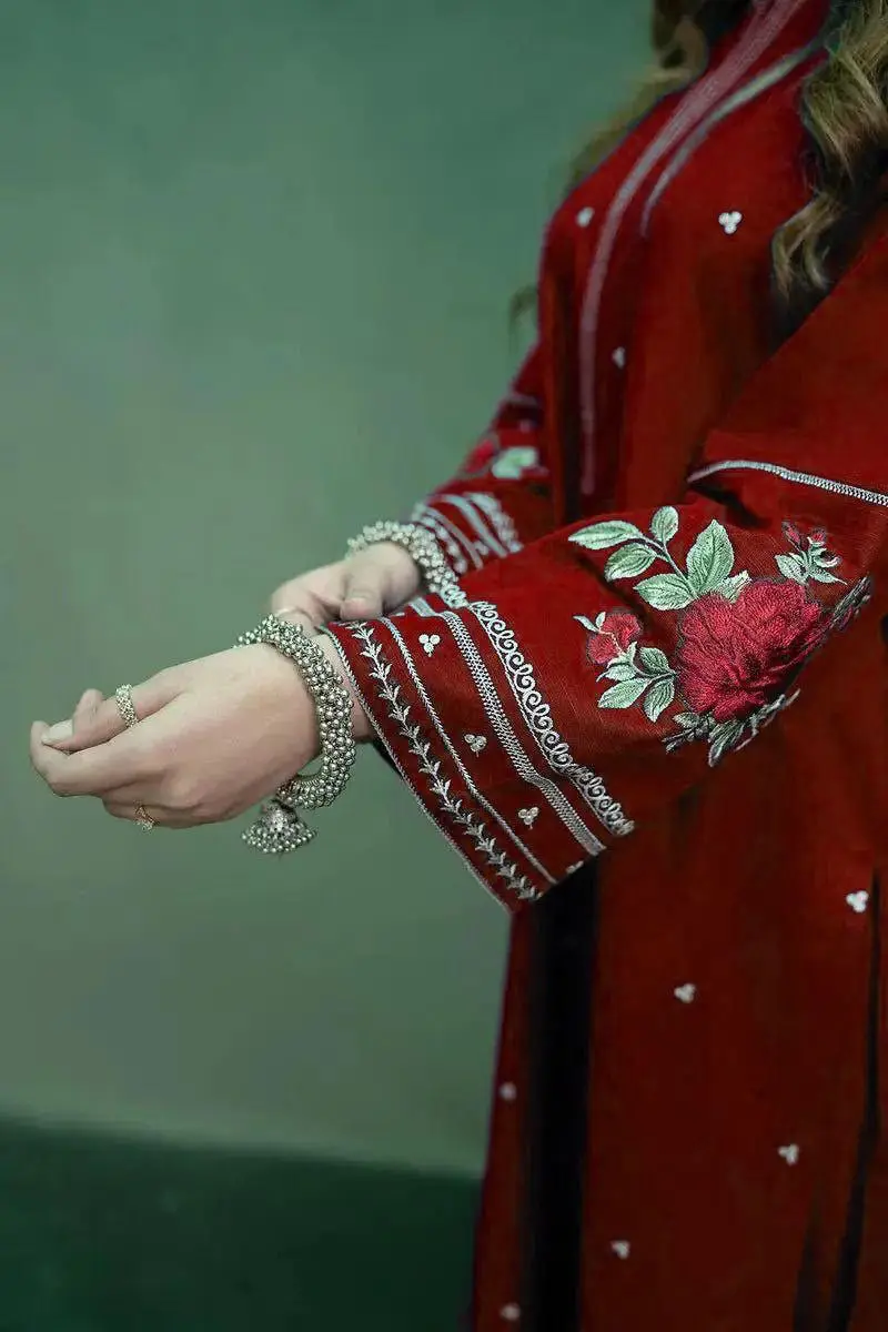 2 Pcs Women's Unstitched Embroidered Suit