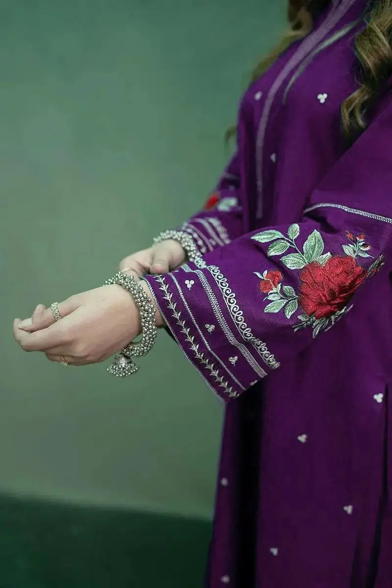 2 Pcs Women's Unstitched Embroidered Suit