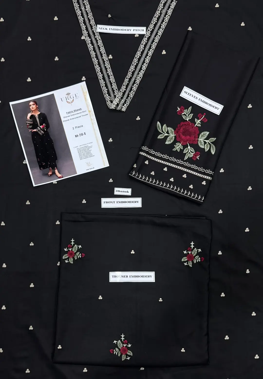 2 Pcs Women's Unstitched Embroidered Suit