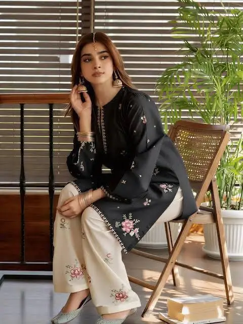 2 Pcs Women's Unstitched Embroidered Suit