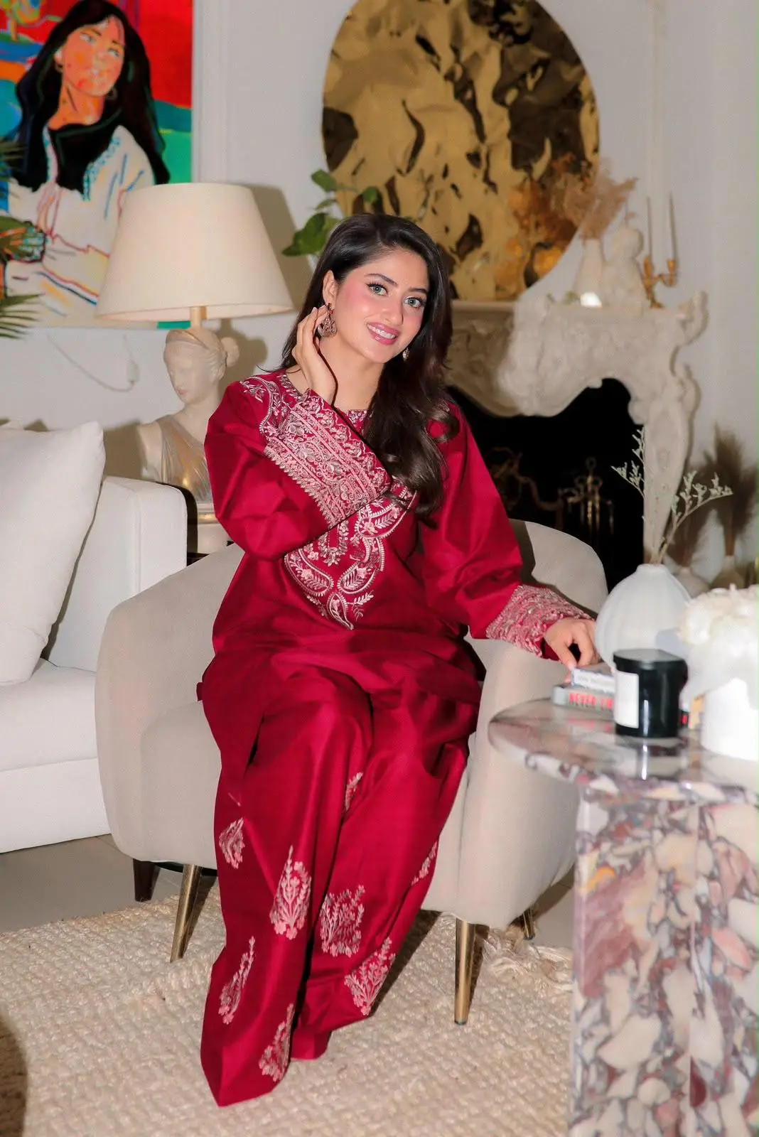 2 Pcs Women's Unstitched Embroidered Suit