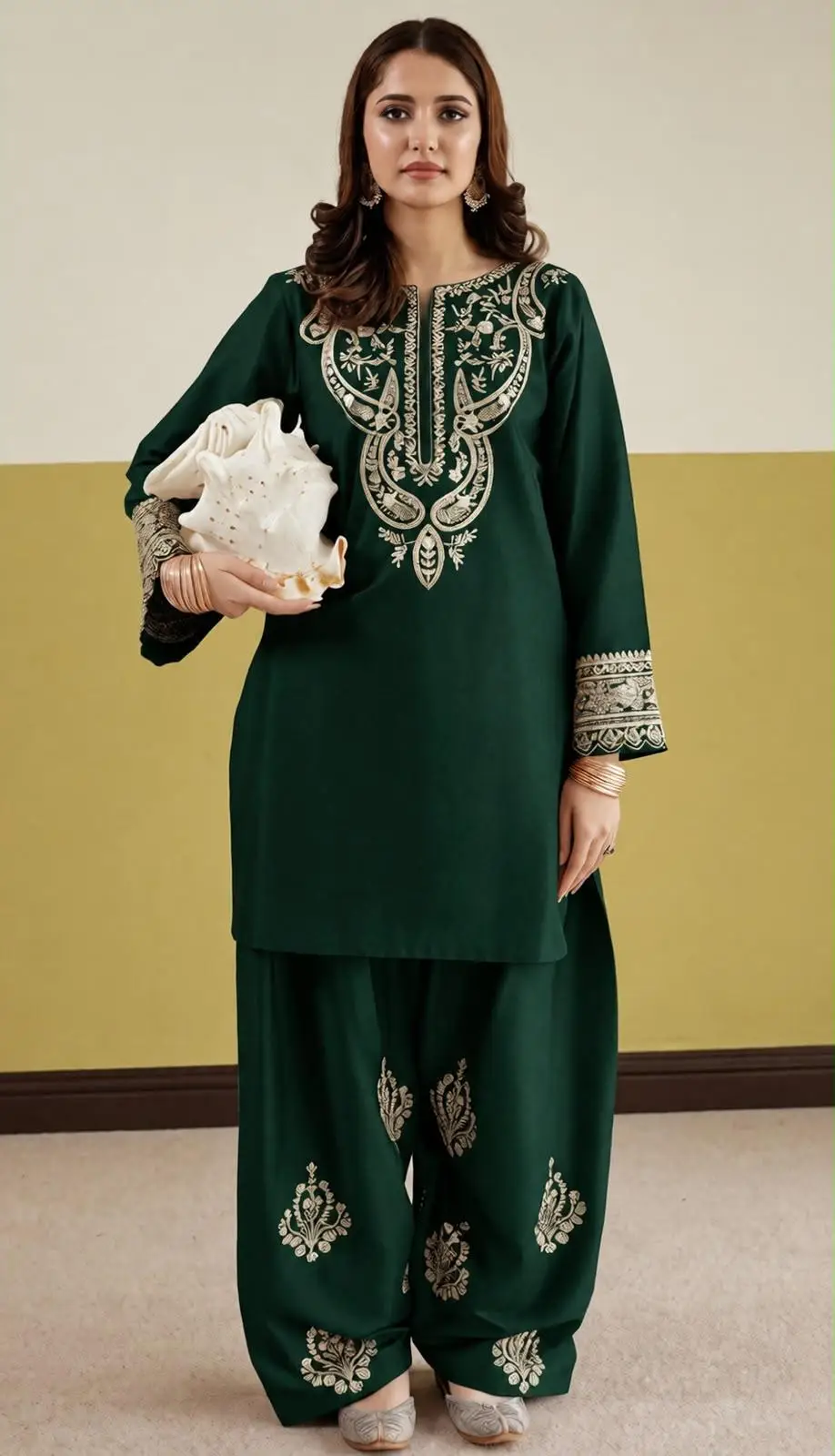 2 Pcs Women's Unstitched Embroidered Suit