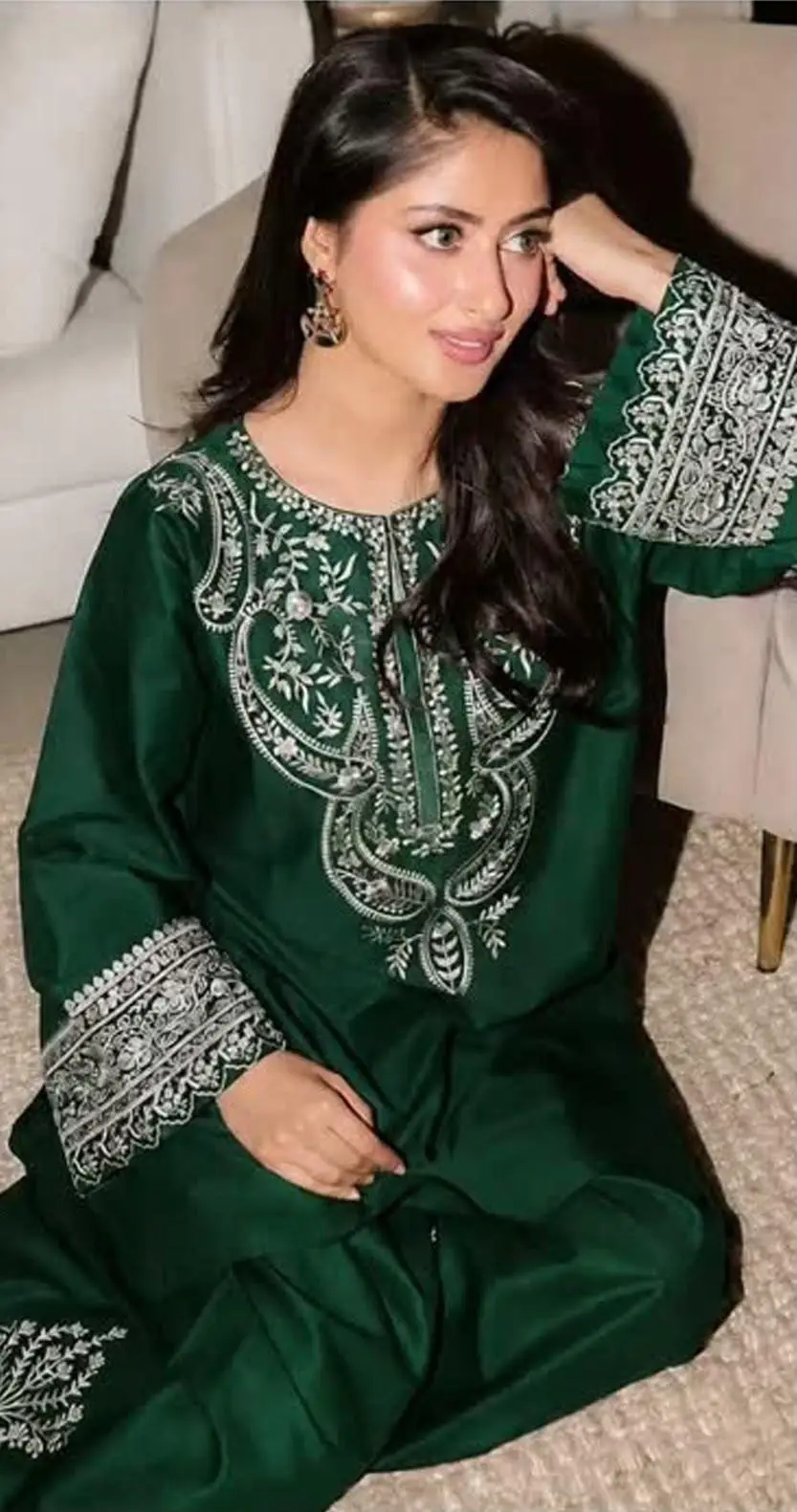 2 Pcs Women's Unstitched Embroidered Suit