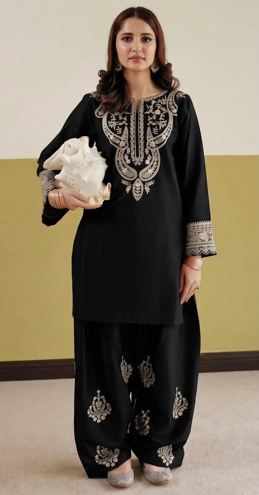 2 Pcs Women's Unstitched Embroidered Suit