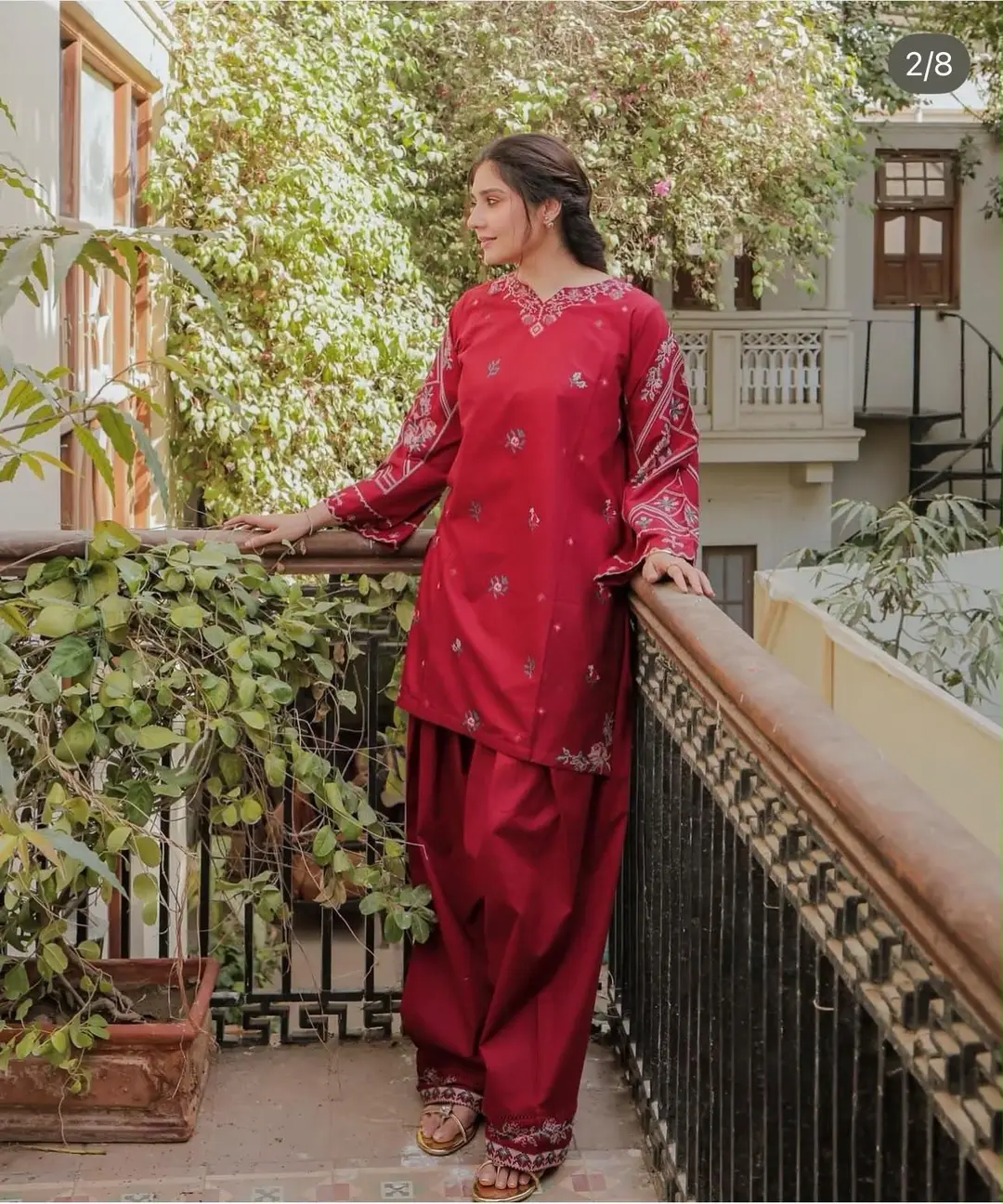 2 Pcs Women's Unstitched Embroidered Suit