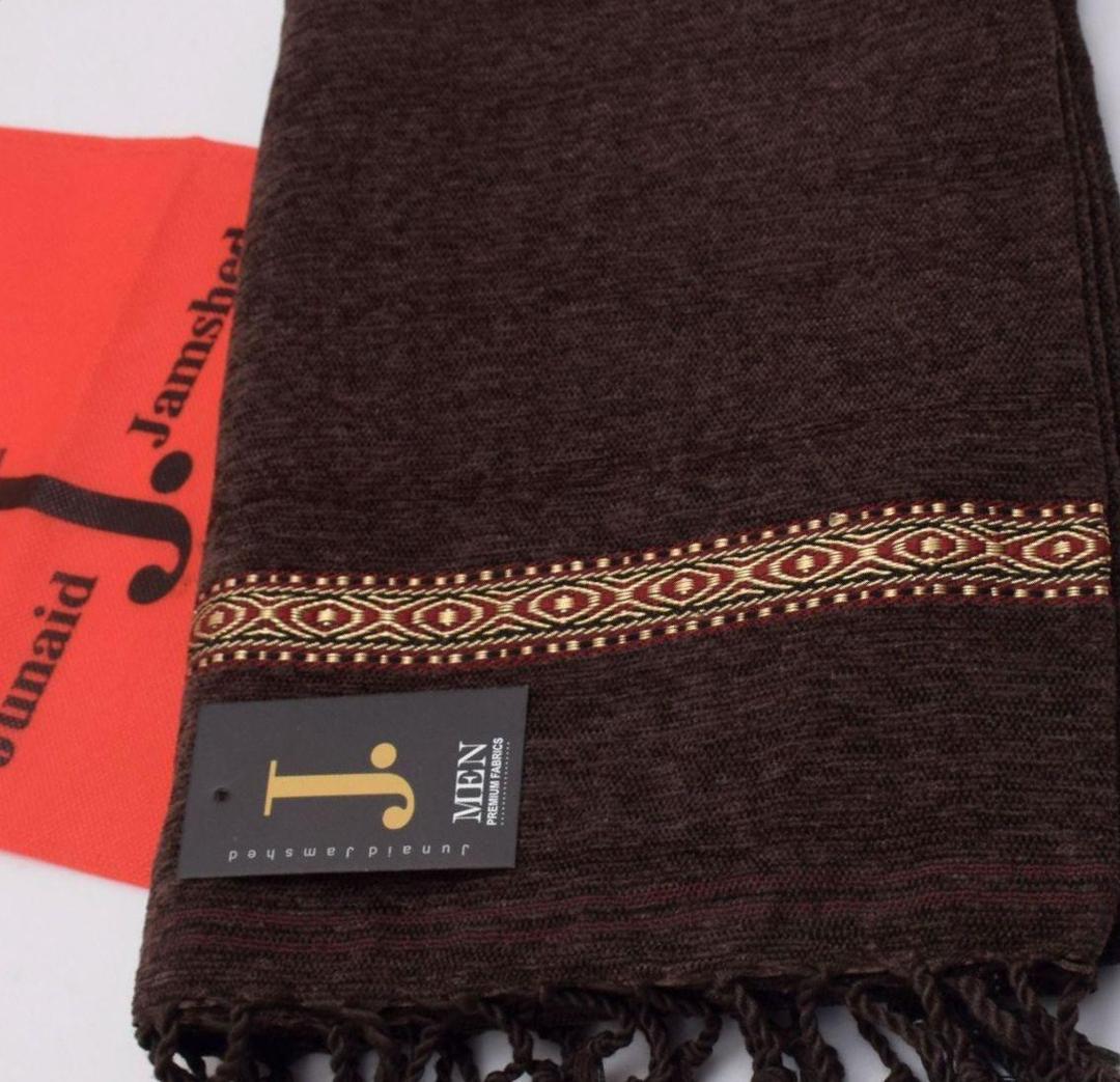 Premium Velvet Shawl Brown Gold Embroidered Winter Formal Wear
