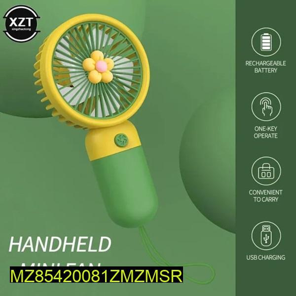Rechargeable Mini Fan Green Yellow ABS