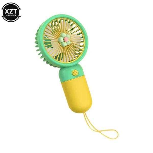 Rechargeable Mini Fan Green Yellow ABS
