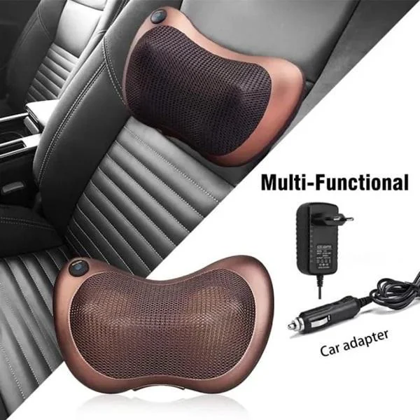 Portable Electric Massage Pillow Brown ABS for Car Home