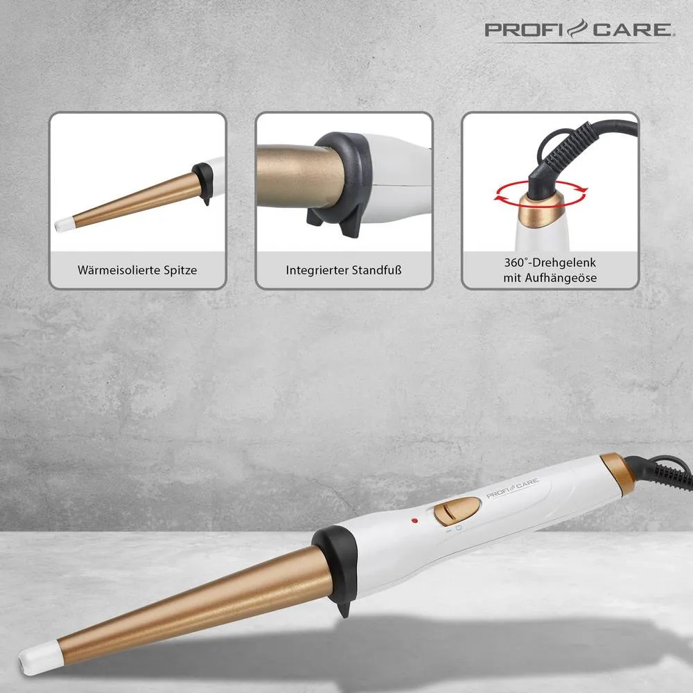 Portable Ionized Curling Iron Rod White 25mm
