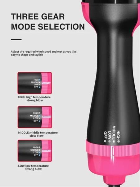 One Step Hot Air Brush Hair Dryer & Styler 1000W Pink