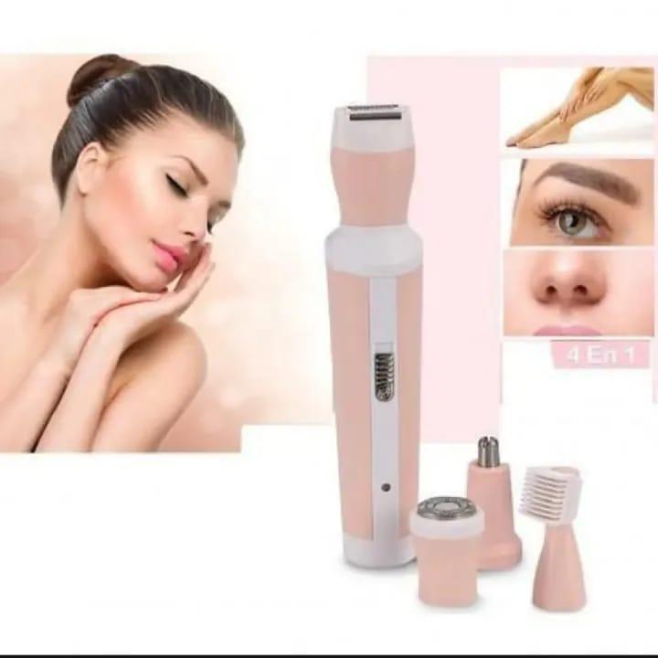 Kemei KM-3024 Rechargeable 4-in-1 Hair Shaver Pink for Women