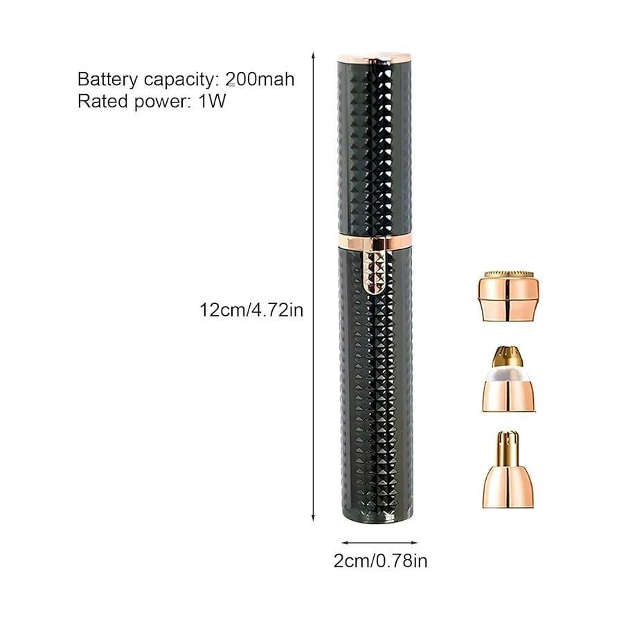 Rechargeable 3-in-1 Facial Hair Remover & Eyebrow Trimmer for Women