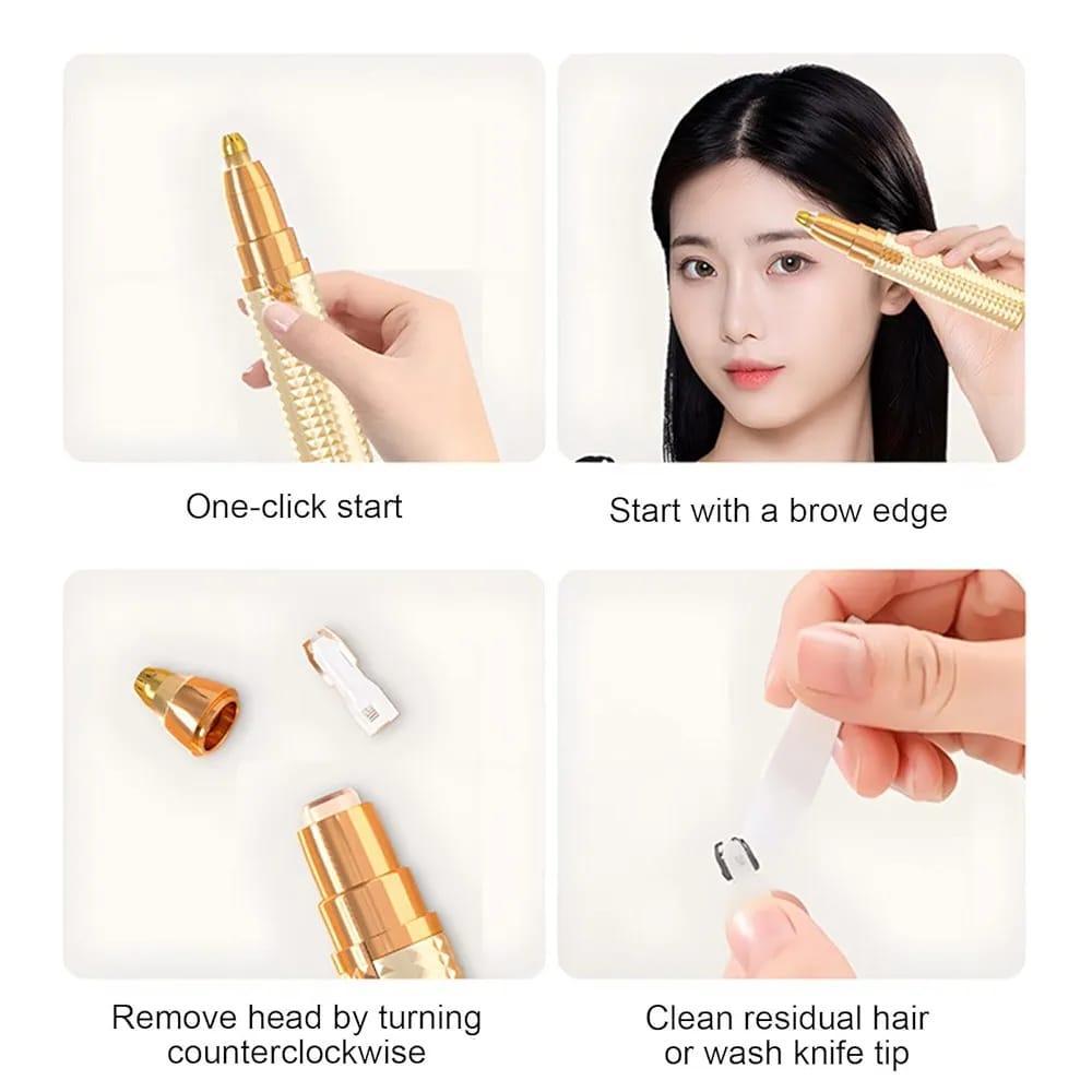 Rechargeable 3-in-1 Facial Hair Remover & Eyebrow Trimmer for Women