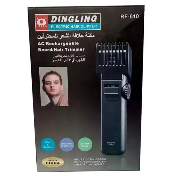 Rechargeable Men's Hair Trimmer RF-610 Black 2mm-18mm