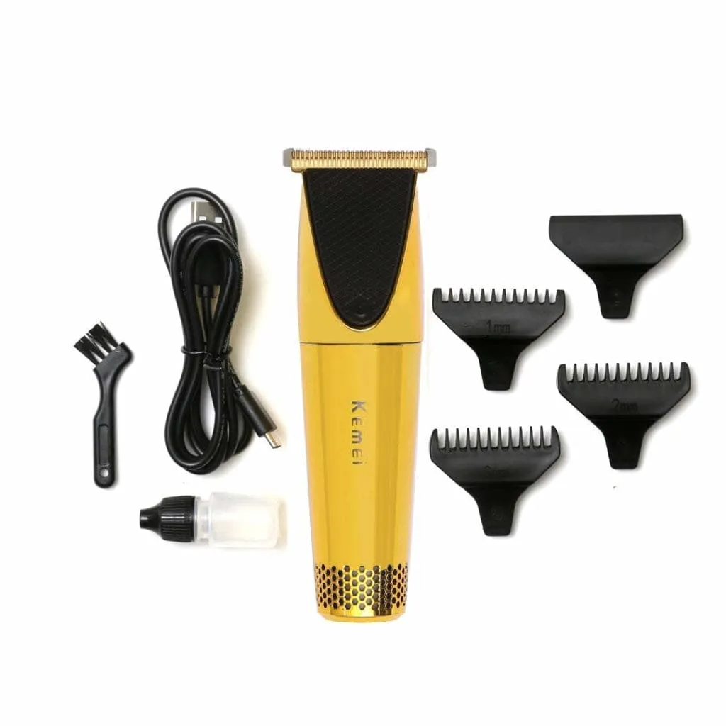 Rechargeable Men's Golden Hair Clipper with 3mm Blades