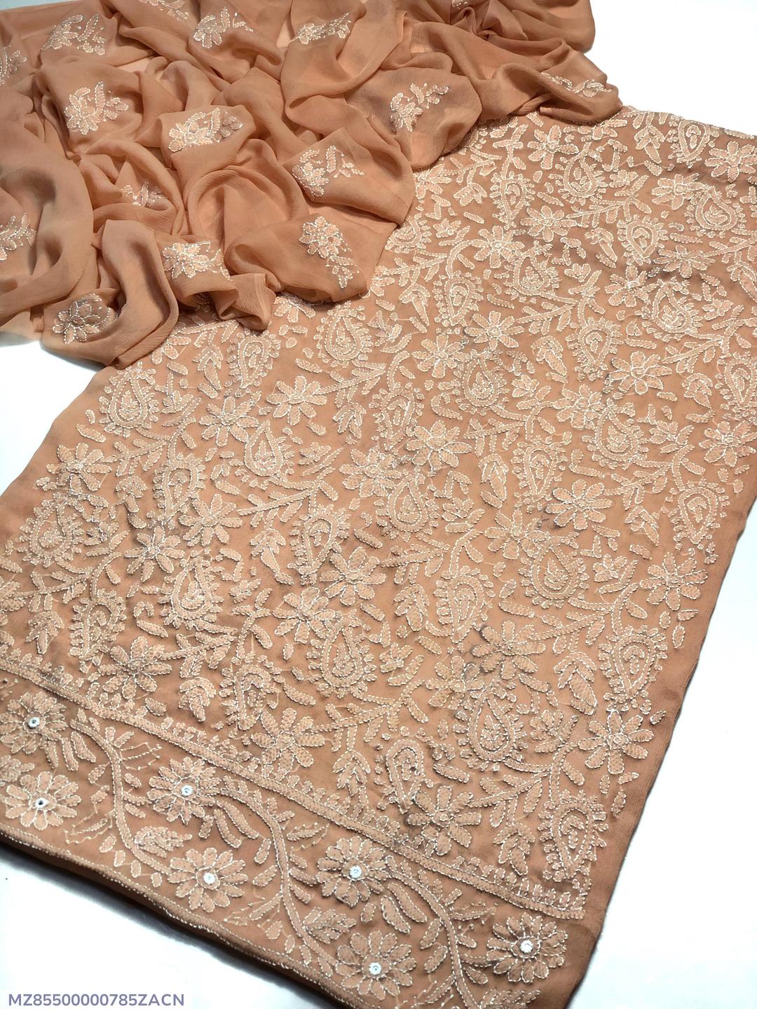 Chikankari Chiffon Suit Mustard Bakra Eid Muharram