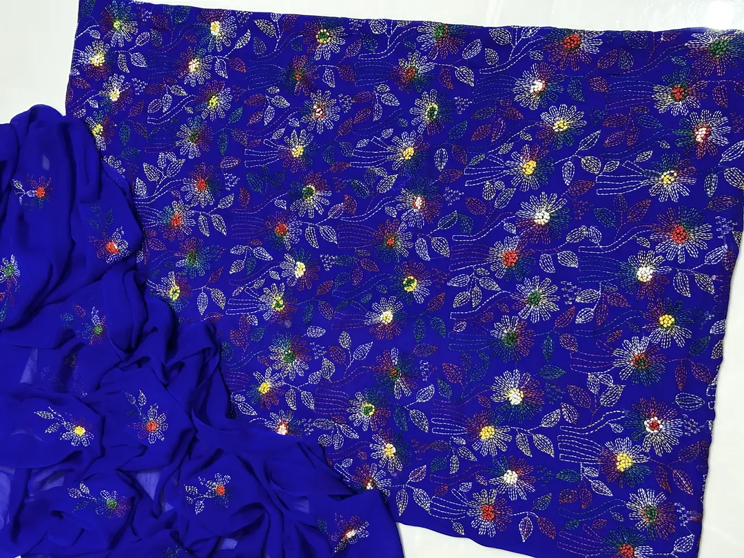 2 Pcs Women's Unstitched Hand Embroidered Suit