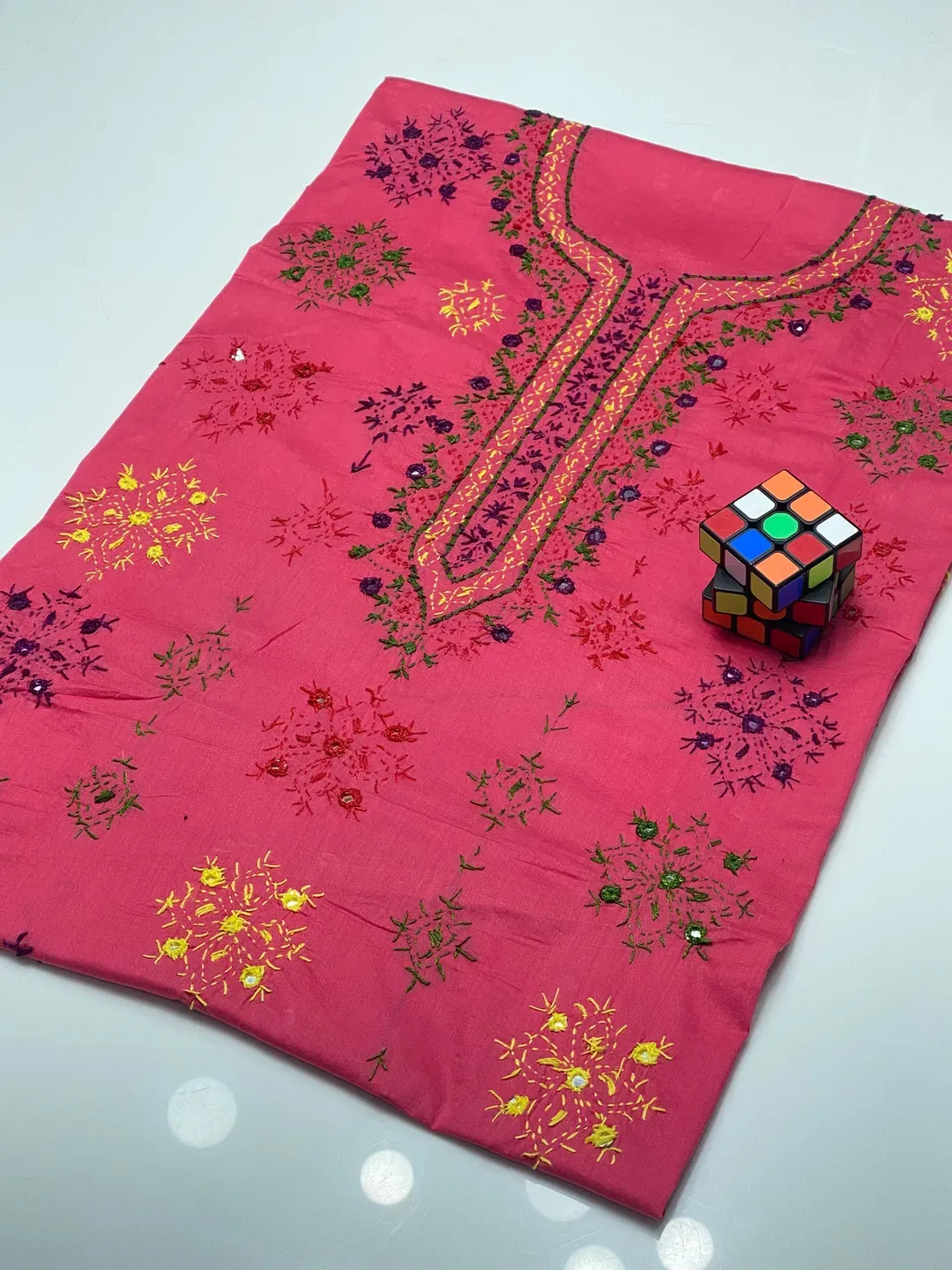 Only Shirt Embroidered Pink Dhaga Ka Colour Change