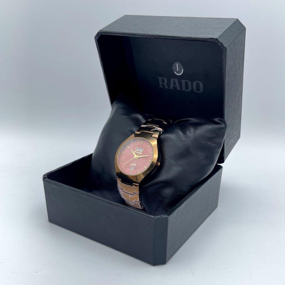 Men's Stainless Steel Rose Gold Watch with Day & Date Display