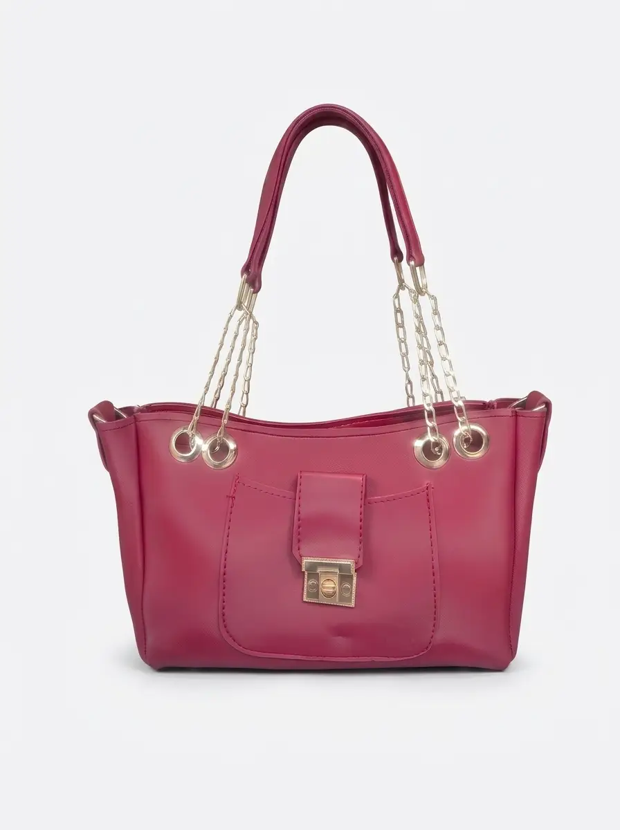 Women's PU Leather Plain Hand Bag