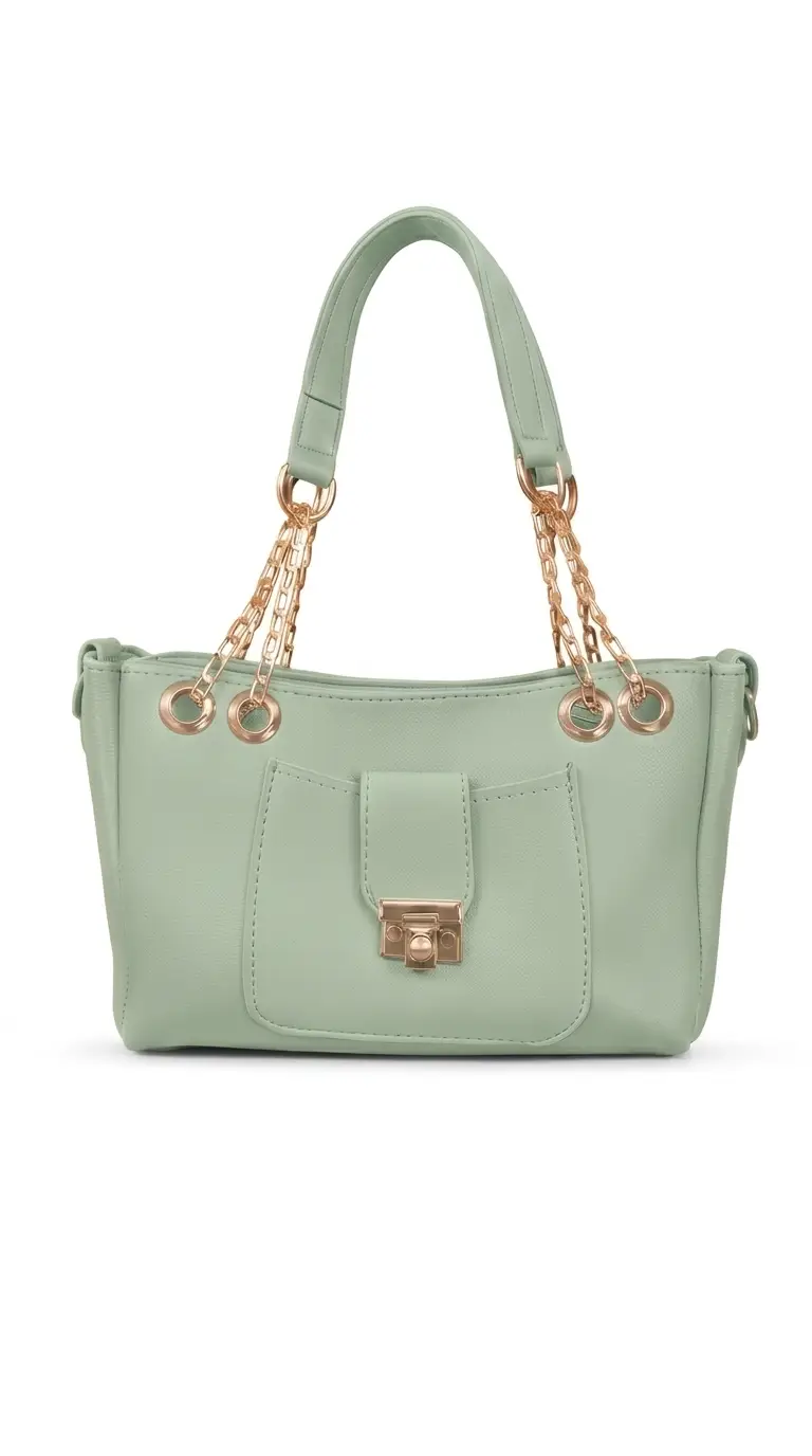 Women's PU Leather Plain Hand Bag