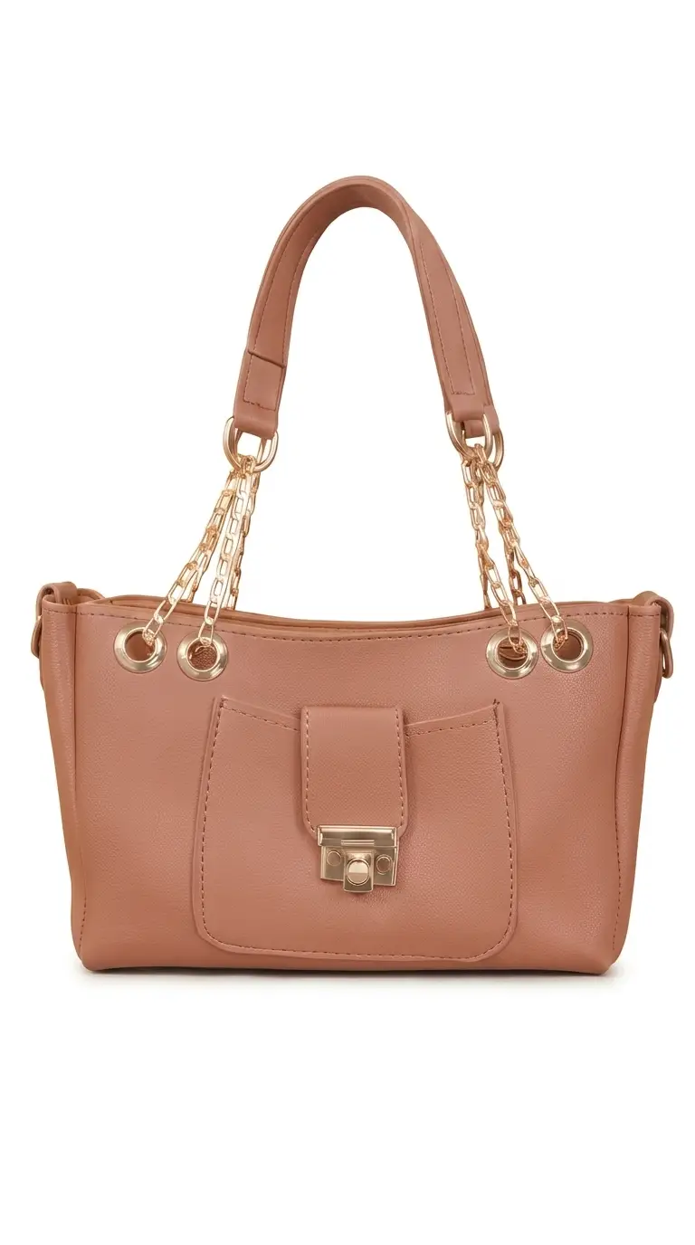 Women's PU Leather Plain Hand Bag