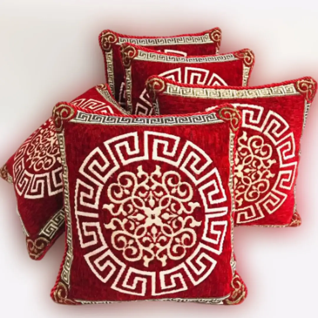 5 Pcs Velvet Jacquard Embroidered Cushion Cover