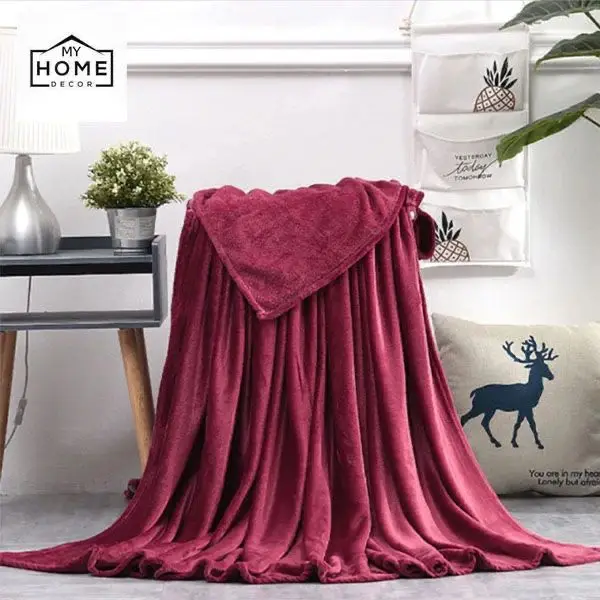 Fleece Plain Double Bed Blanket