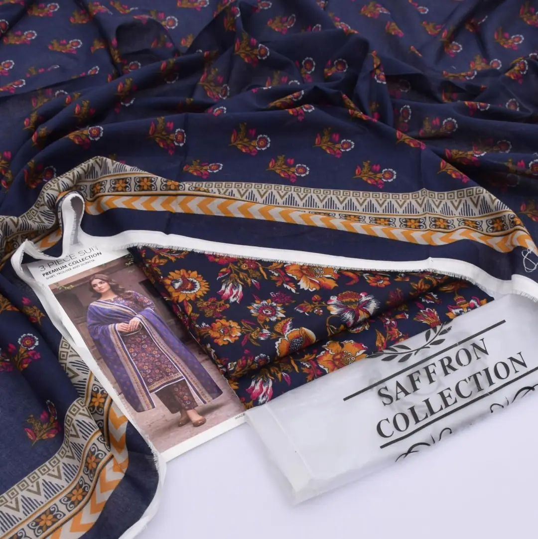 3 Pcs Women's Unstitched Digital Print Suit