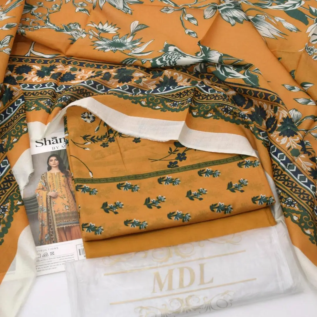 3 Pcs Women's Unstitched Digital Print Suit