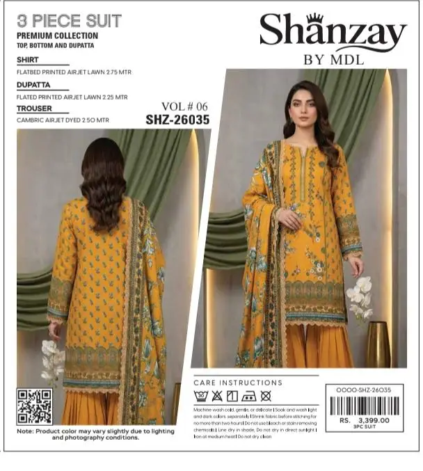 3 Pcs Women's Unstitched Digital Print Suit