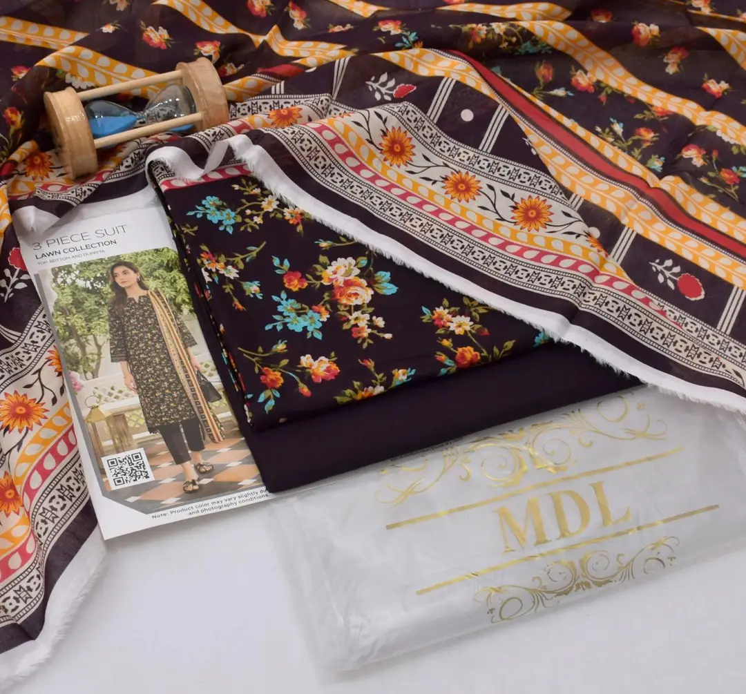 3 Pcs Women's Unstitched Digital Print Suit