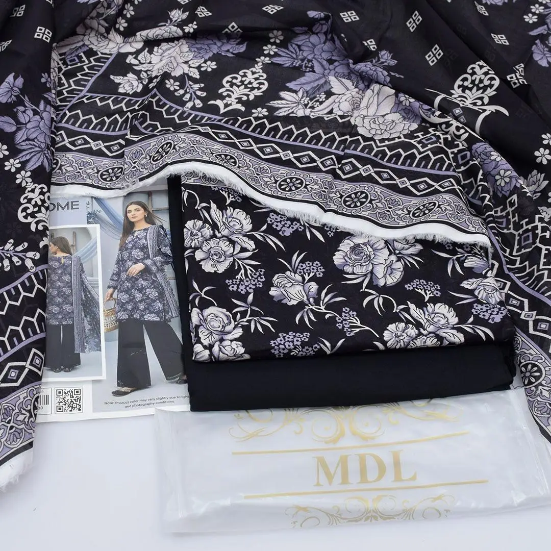 3 Pcs Women's Unstitched Digital Print Suit