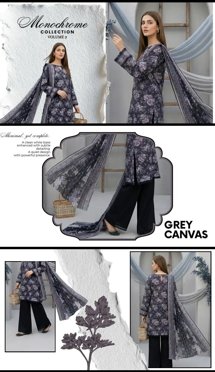 3 Pcs Women's Unstitched Digital Print Suit