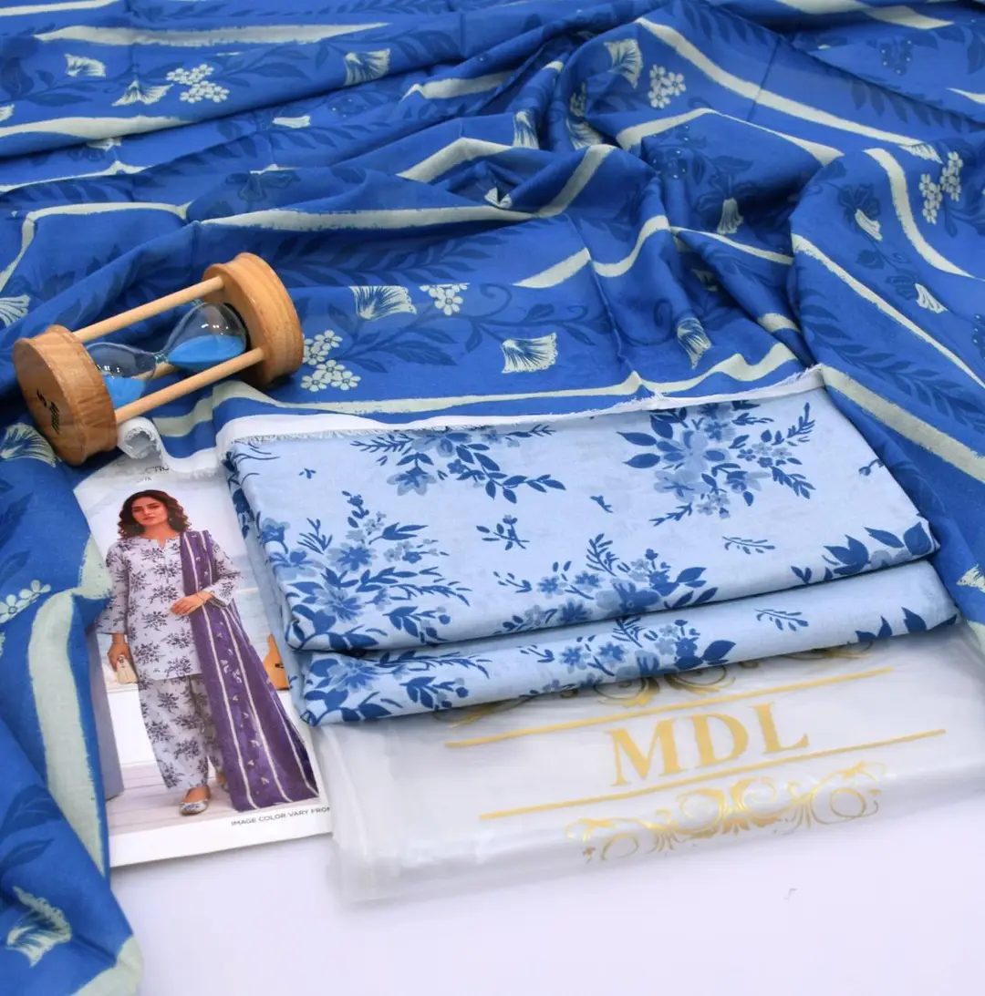 3 Pcs Women's Unstitched Digital Print Suit