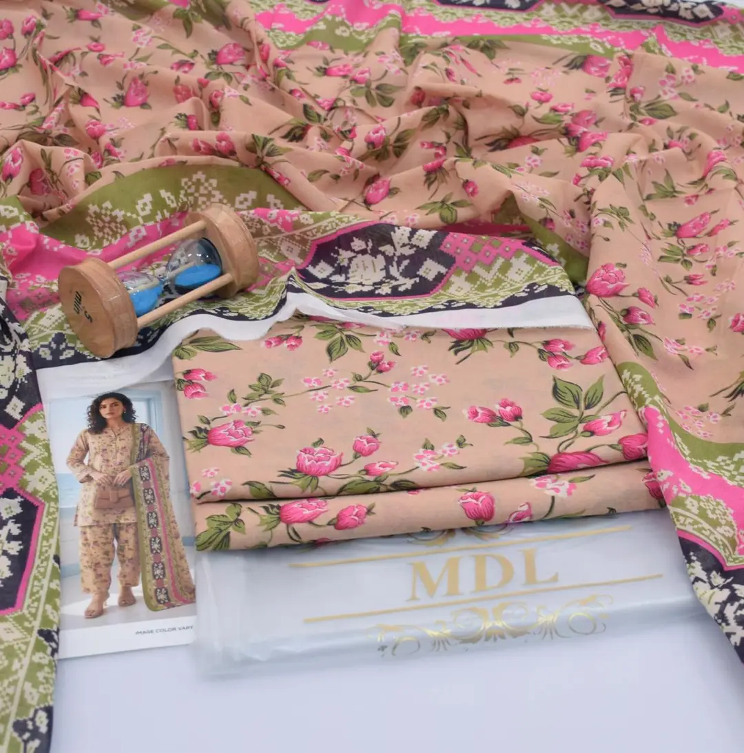 3 Pcs Women's Unstitched Digital Print Suit