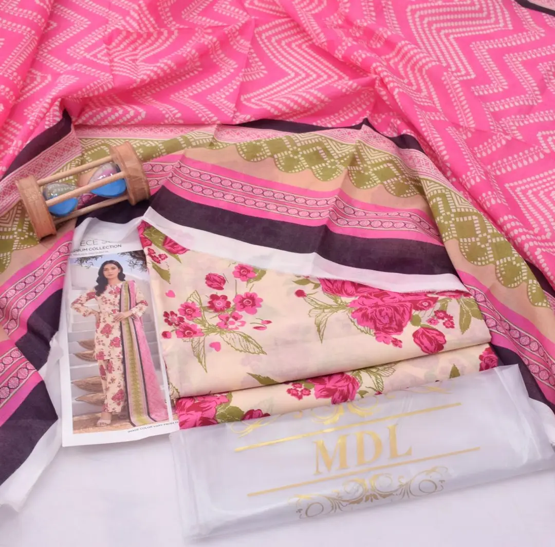 3 Pcs Women's Unstitched Digital Print Suit