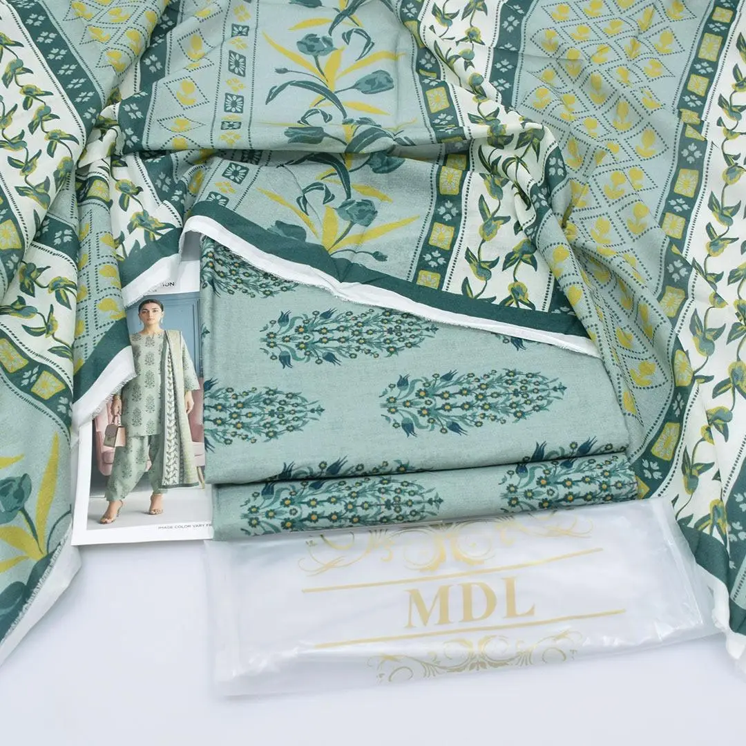 3 Pcs Women's Unstitched Digital Print Suit
